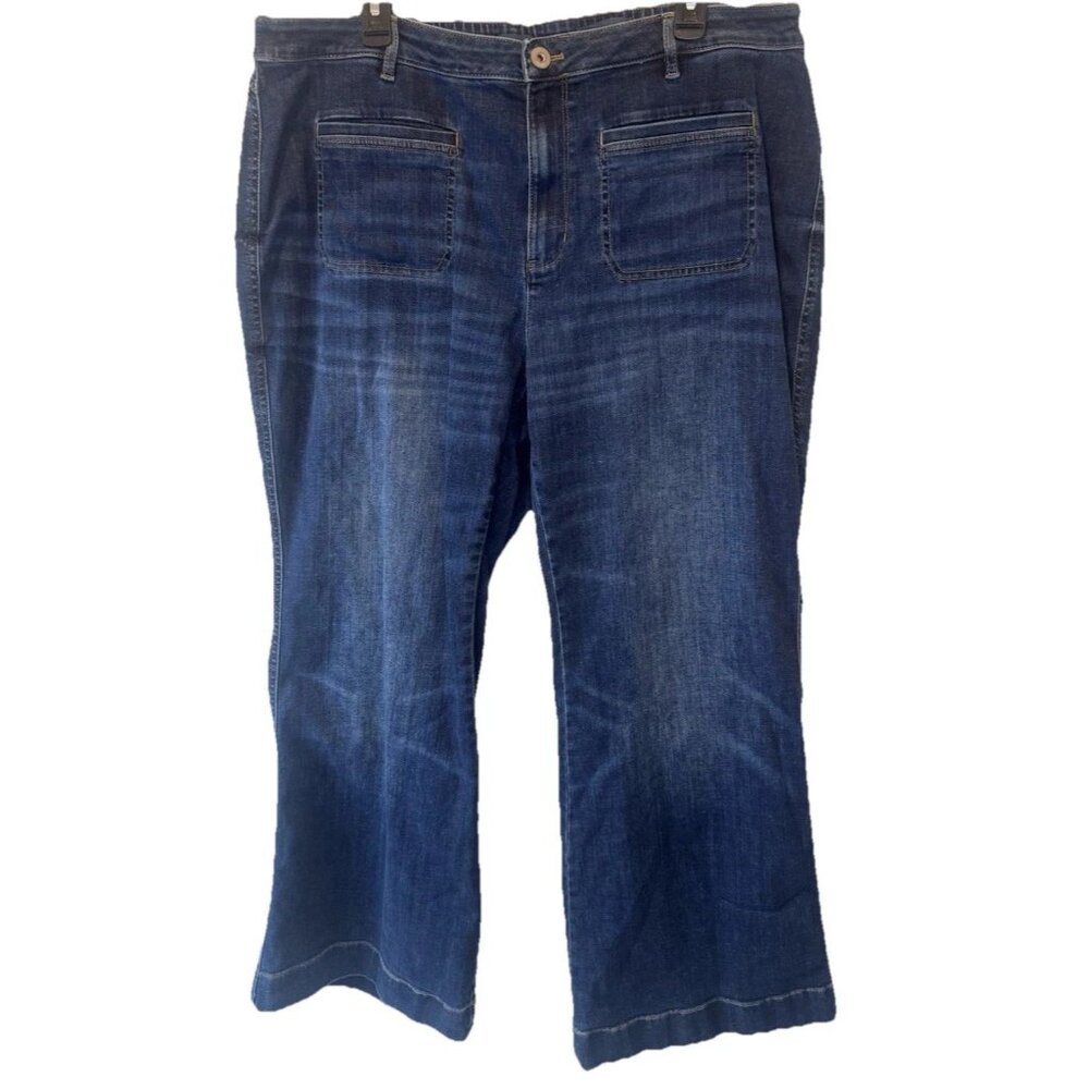 J Jill Denim Womens Curvy High Rise Flare Blue Jeans 22 Stretch Minimalist Comfy